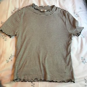 Lettuce hem Mock Neck shirt